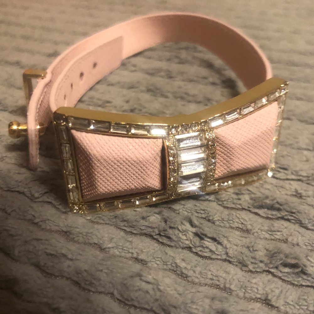 Kate Spade baby pink bow wrap bracelet rhinestones